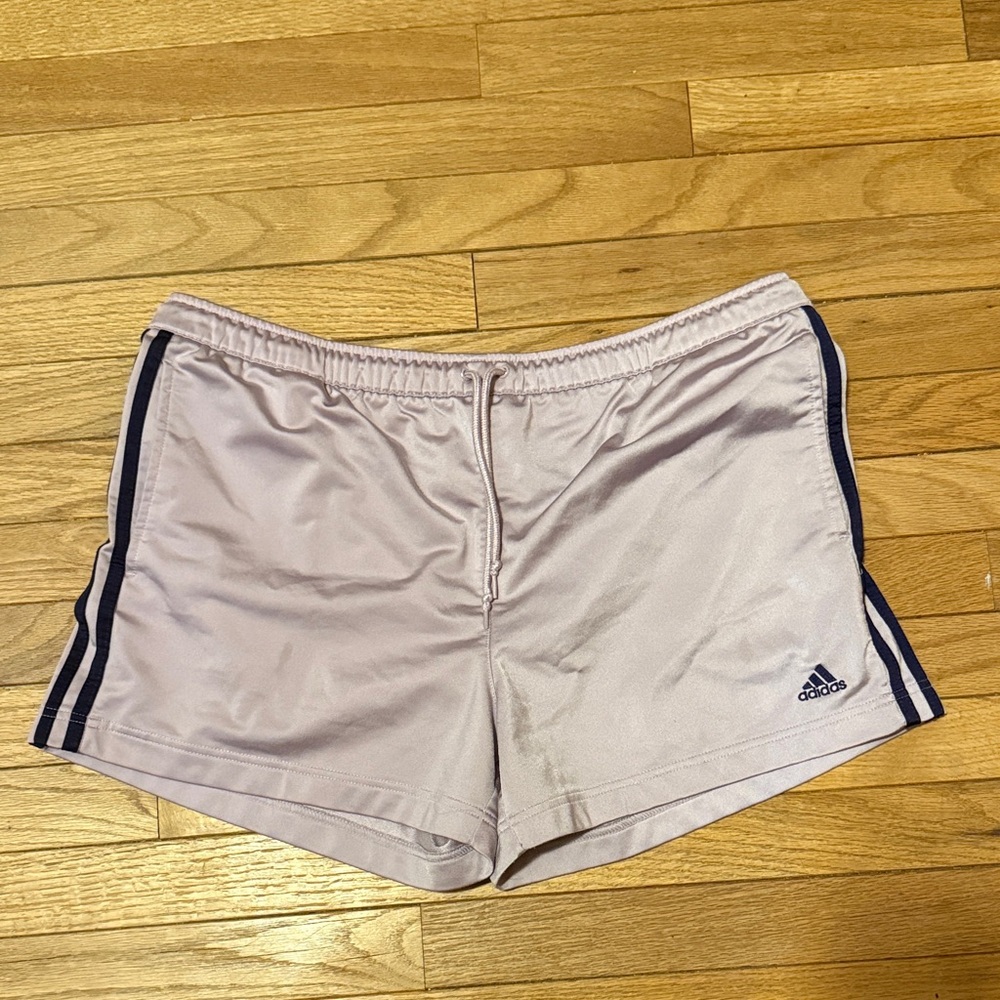 Adidas Women's Purple Shorts with Navy Accents